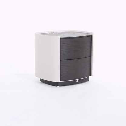 Vintage-Inspired Smart Nightstand - Wireless Fast Charging & Easy Functionality Bedside Table 2-Drawer For Bedroom