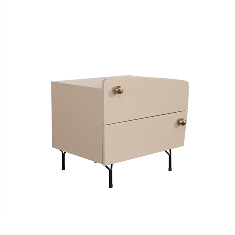 Nordic Irregular-Shaped Nightstand - Baking Paint & Practical Fresh Storage Bedside Table 2-Drawer For Bedroom