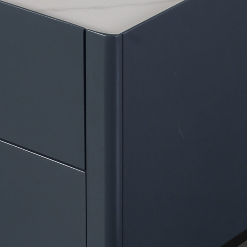 Space-Saving Minimalist Nightstand - Long-Lasting Baking Paint Color Bedside Table 2-Drawer For Bedroom