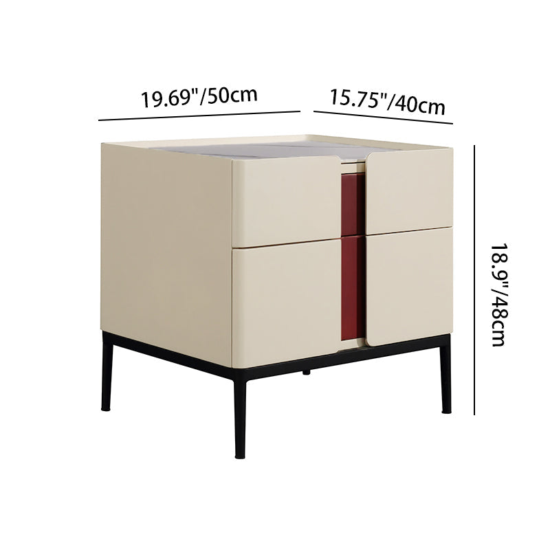 Premium Material Combination Bedside Table - Clever Dual-Drawer Storage Nightstand 2-Drawer For Elegant Bedroom