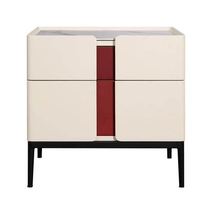 Premium Material Combination Bedside Table - Clever Dual-Drawer Storage Nightstand 2-Drawer For Elegant Bedroom