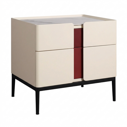 Premium Material Combination Bedside Table - Clever Dual-Drawer Storage Nightstand 2-Drawer For Elegant Bedroom