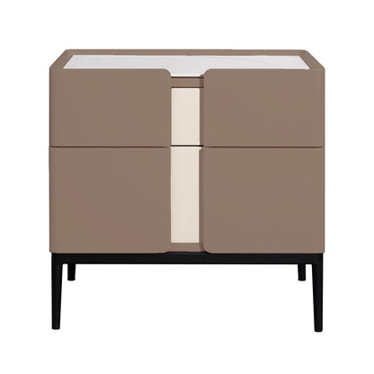 Premium Material Combination Bedside Table - Clever Dual-Drawer Storage Nightstand 2-Drawer For Elegant Bedroom