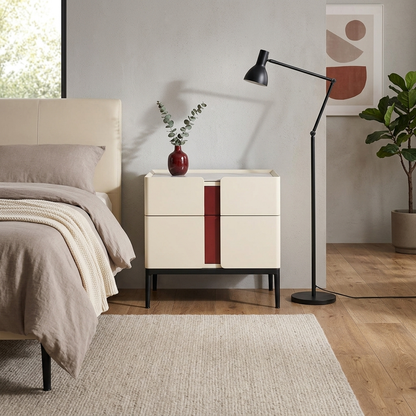 Premium Material Combination Bedside Table - Clever Dual-Drawer Storage Nightstand 2-Drawer For Elegant Bedroom