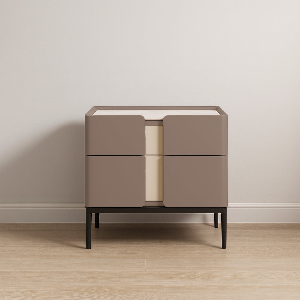 Premium Material Combination Bedside Table - Clever Dual-Drawer Storage Nightstand 2-Drawer For Elegant Bedroom