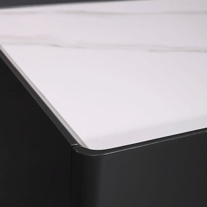 Personalized & Flexible Luxury Bedside Table - Detachable Legs & Symmetrical Block Design Nightstand 2-Drawer For Bedroom