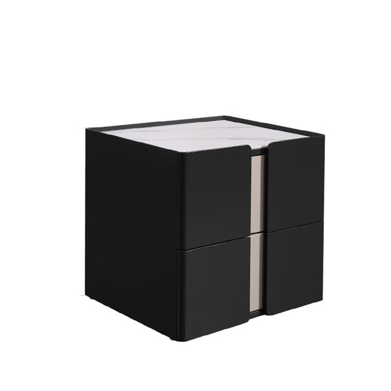 Personalized & Flexible Luxury Bedside Table - Detachable Legs & Symmetrical Block Design Nightstand 2-Drawer For Bedroom