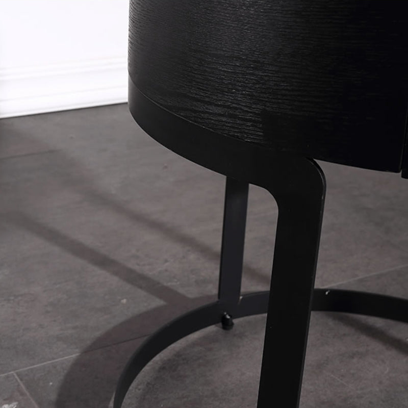 Round Industrial Nightstand - High-Recognition Shape & Unique Material-Mix Bedside Table 1-Drawer For Bedroom & Living Room