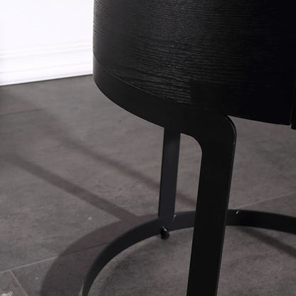 Round Industrial Nightstand - High-Recognition Shape & Unique Material-Mix Bedside Table 1-Drawer For Bedroom & Living Room