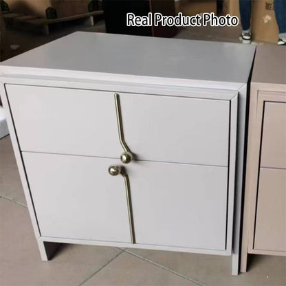 Eco-Friendly Scandinavian Bedside Table - Pure Minimalist Lines & Baking Paint Craft Nightstand 2-Drawer For Bedroom