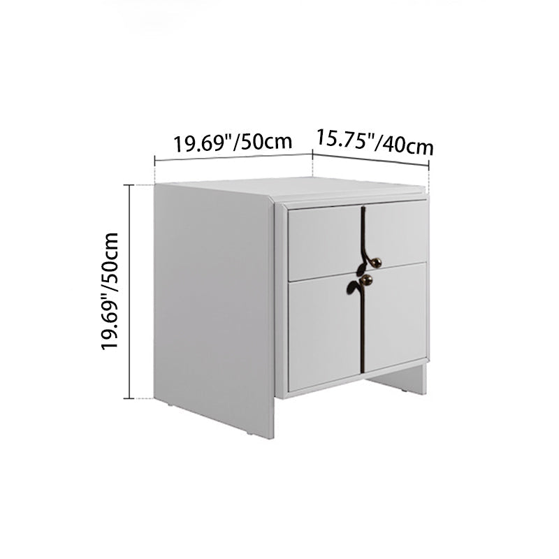 Eco-Friendly Scandinavian Bedside Table - Pure Minimalist Lines & Baking Paint Craft Nightstand 2-Drawer For Bedroom