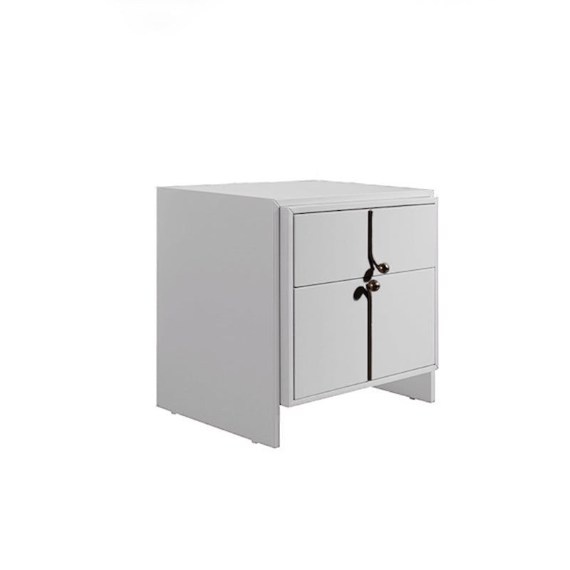 Eco-Friendly Scandinavian Bedside Table - Pure Minimalist Lines & Baking Paint Craft Nightstand 2-Drawer For Bedroom
