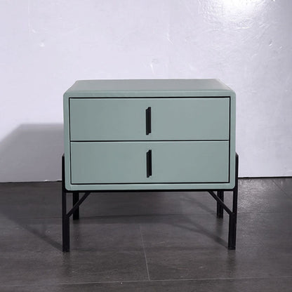 Faux Leather Upholstered Nordic Bedside Table - Premium Touch & Easy Maintenance Nightstand 2-Drawer For Bedroom