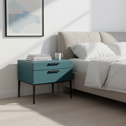 Eco-Friendly Scandinavian Nightstand - Function-Aesthetics Fusion Bedside Table 2-Drawer For Bedroom