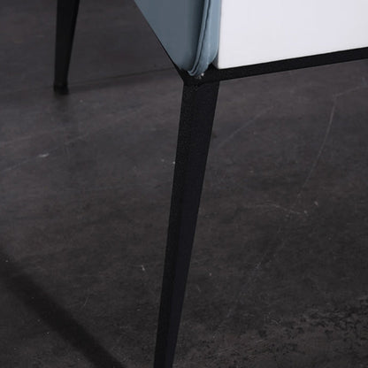 Color-Blocked Geometric Bedside Table - Scratch-Resistant & Stain-Proof Rock Slab Top Nightstand 1-Drawer For Bedroom