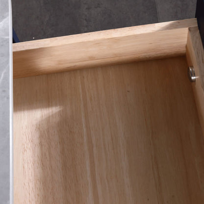 Hardcore Industrial-Style Bedside Table - Durable Rock Slab Top & Exquisite Faux Leather Stitching Nightstand 1-Drawer For Bedroom