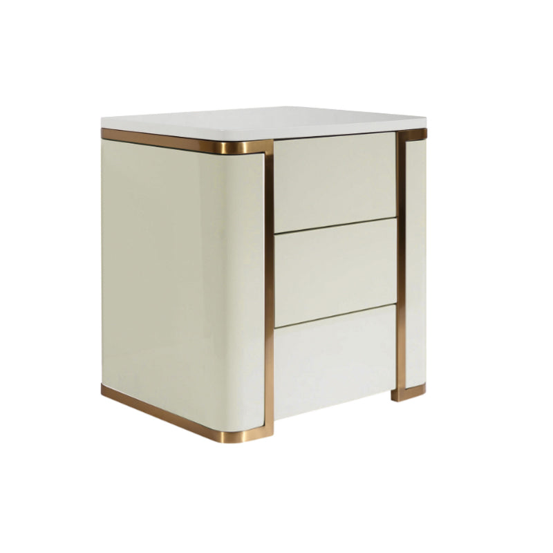 Stylish Minimalist Bedside Table - E1 Eco-Friendly Material Nightstand 3-Drawer For Bedroom & Living Room