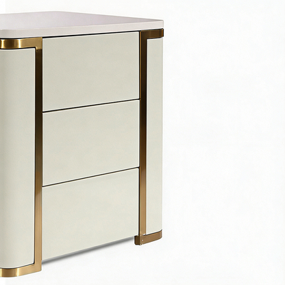 Stylish Minimalist Bedside Table - E1 Eco-Friendly Material Nightstand 3-Drawer For Bedroom & Living Room