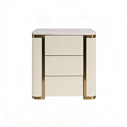 Stylish Minimalist Bedside Table - E1 Eco-Friendly Material Nightstand 3-Drawer For Bedroom & Living Room