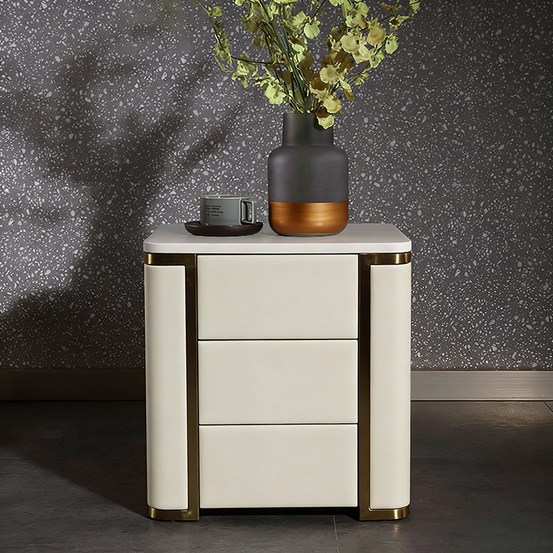 Stylish Minimalist Bedside Table - E1 Eco-Friendly Material Nightstand 3-Drawer For Bedroom & Living Room