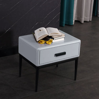 Industrial-Style Bedroom Bedside Table - E1 Eco-Friendly Solid Wood 1-Drawer Nightstand For Bedroom & Living Room