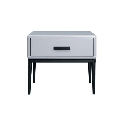 Industrial-Style Bedroom Bedside Table - E1 Eco-Friendly Solid Wood 1-Drawer Nightstand For Bedroom & Living Room