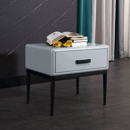 Industrial-Style Bedroom Bedside Table - E1 Eco-Friendly Solid Wood 1-Drawer Nightstand For Bedroom & Living Room