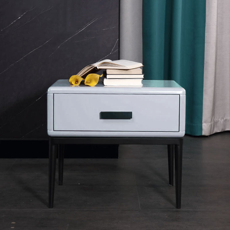 Industrial-Style Bedroom Bedside Table - E1 Eco-Friendly Solid Wood 1-Drawer Nightstand For Bedroom & Living Room