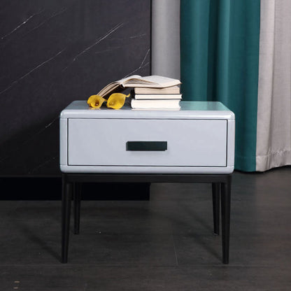 Industrial-Style Bedroom Bedside Table - E1 Eco-Friendly Solid Wood 1-Drawer Nightstand For Bedroom & Living Room