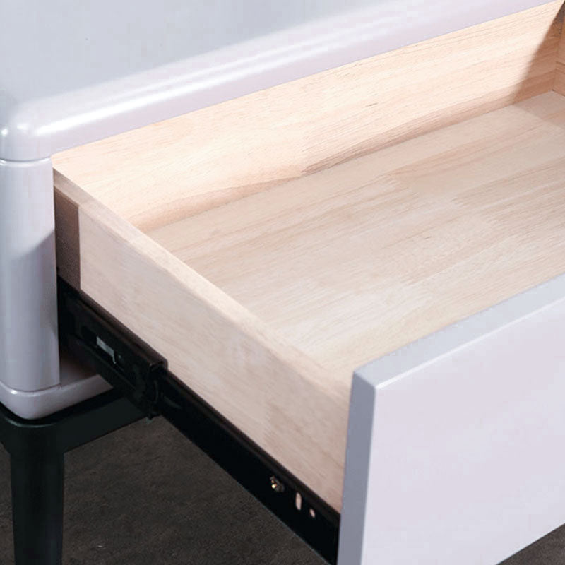 Industrial-Style Bedroom Bedside Table - E1 Eco-Friendly Solid Wood 1-Drawer Nightstand For Bedroom & Living Room