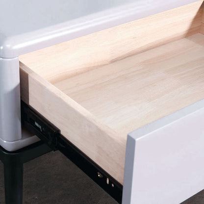 Industrial-Style Bedroom Bedside Table - E1 Eco-Friendly Solid Wood 1-Drawer Nightstand For Bedroom & Living Room