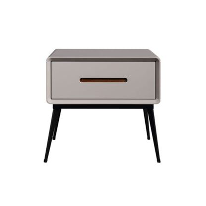 E1 Formaldehyde-Free Bedside Table - Delicate Baking Paint Craftsmanship & Solid Wood 1-Drawer Nightstand For Bedroom & Living Room
