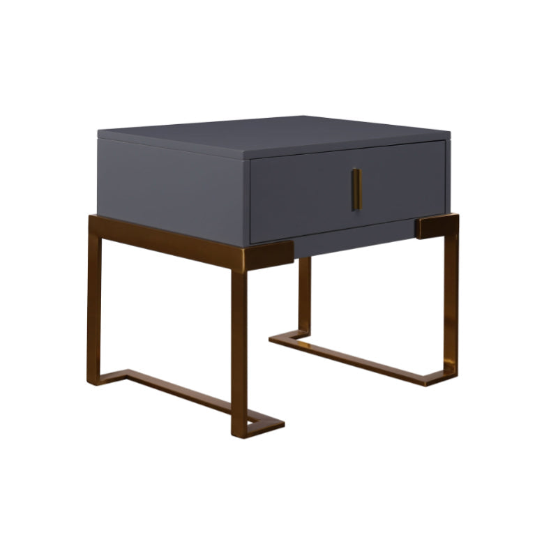 E1 Eco-Safe Industrial Bedside Table - Scratch-Resistant Baking Paint Nightstand 1-Drawer Nightstand For Bedroom & Living Room