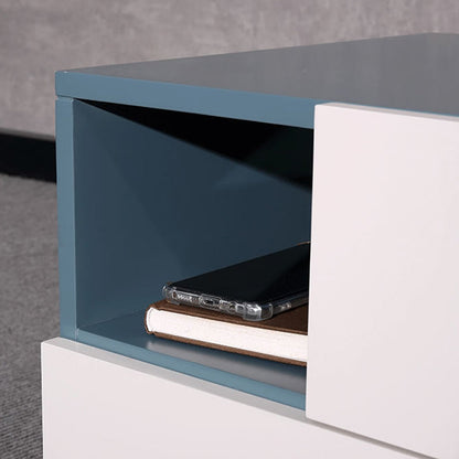 Durable Creative Offset Bedside Table - E1 Formaldehyde-Free & Multi-Scene Use Nightstand 2-Drawer Nightstand For Bedroom & Living