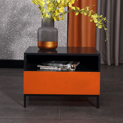 Fresh Vibe Scandinavian Nightstand - Smooth Baked Paint & Concealed Storage Bedside Table 1-Drawer Nightstand For Bedroom