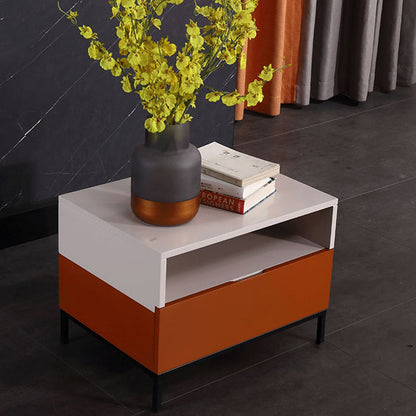 Fresh Vibe Scandinavian Nightstand - Smooth Baked Paint & Concealed Storage Bedside Table 1-Drawer Nightstand For Bedroom