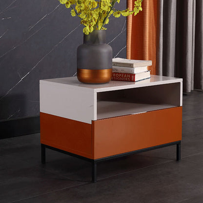 Fresh Vibe Scandinavian Nightstand - Smooth Baked Paint & Concealed Storage Bedside Table 1-Drawer Nightstand For Bedroom