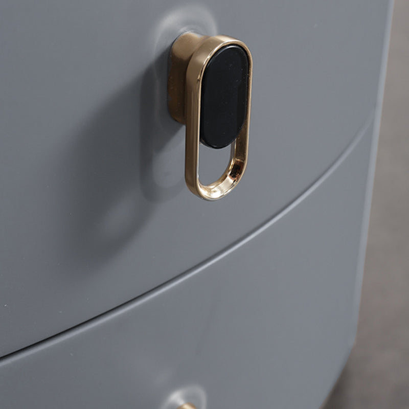 Premium Luxury Nightstand - Matte Baked Paint Curved Multi-Style Adaptability Bedside Table 2-Drawer For Bedroom