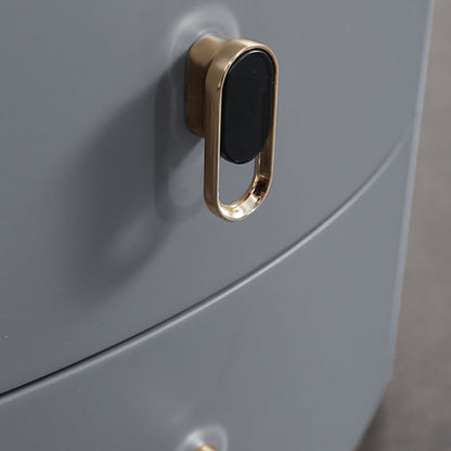 Premium Luxury Nightstand - Matte Baked Paint Curved Multi-Style Adaptability Bedside Table 2-Drawer For Bedroom