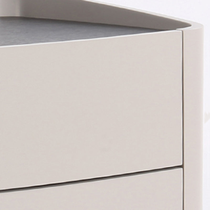 Timeless French Elegance Faux Leather Nightstand - Premium Dual Materials & Silky-Smooth Large 2-Drawer Bedside Table For Bedroom