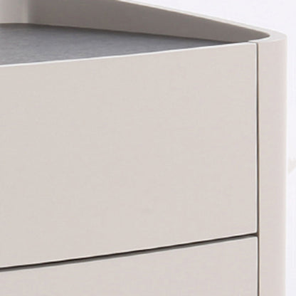 Timeless French Elegance Faux Leather Nightstand - Premium Dual Materials & Silky-Smooth Large 2-Drawer Bedside Table For Bedroom