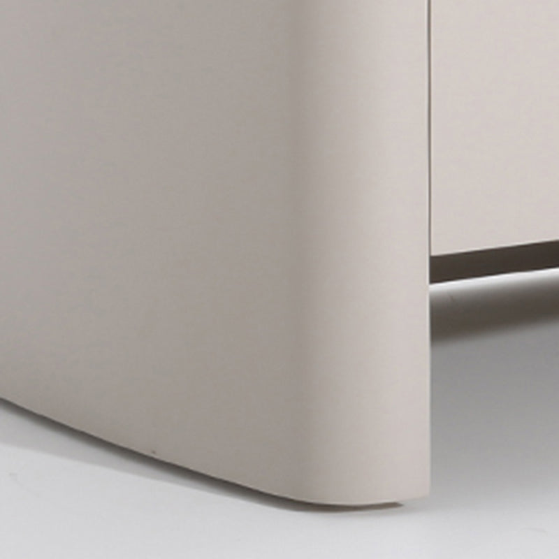 Timeless French Elegance Faux Leather Nightstand - Premium Dual Materials & Silky-Smooth Large 2-Drawer Bedside Table For Bedroom