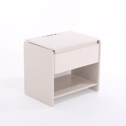 Modern Minimalist Nightstand - Wireless Charging & Easy-Clean Baking Paint Bedside Table -Drawer For Bedroom