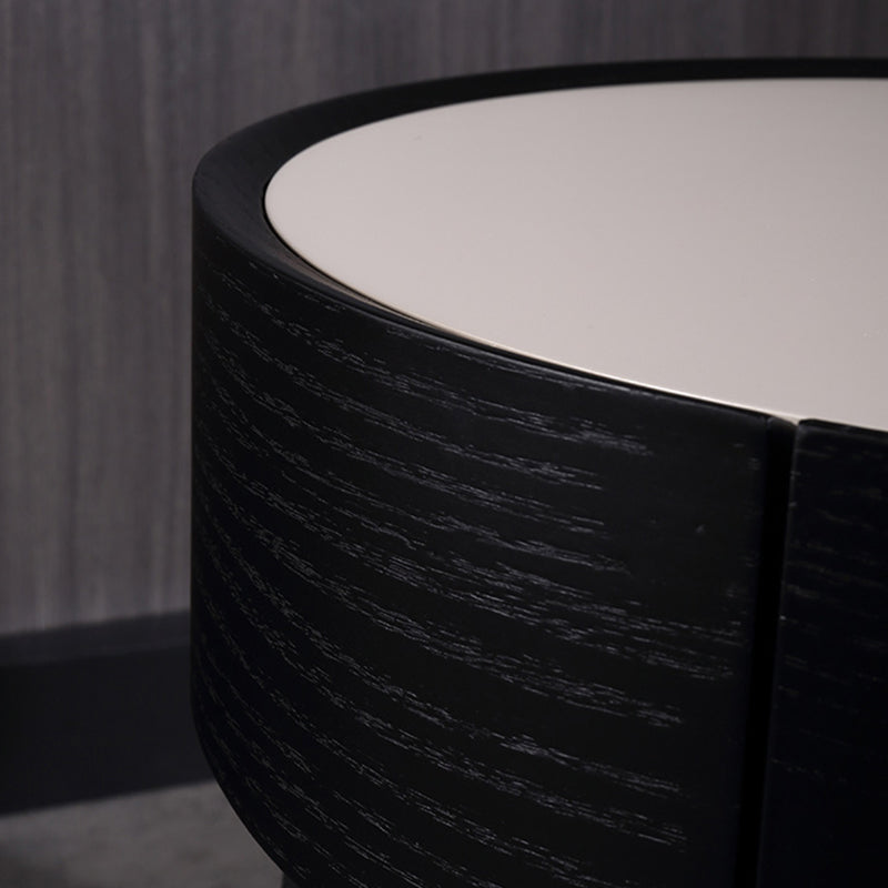 Dual-Material Bedside Table - Corrosion-Resistant Nightstand 1-Drawer For Bedroom