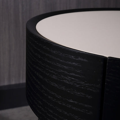 Dual-Material Bedside Table - Corrosion-Resistant Nightstand 1-Drawer For Bedroom