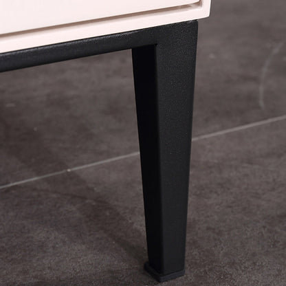 Baked-Enamel Bedside Table - Hassle-Free Access Nightstand 2-Drawer For Bedroom
