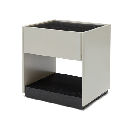 Premium Wood Veneer Nightstand - Sleek Design & Durable Build Bedside Table 1-Drawer For Bedroom