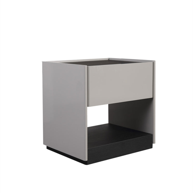 Premium Wood Veneer Nightstand - Sleek Design & Durable Build Bedside Table 1-Drawer For Bedroom