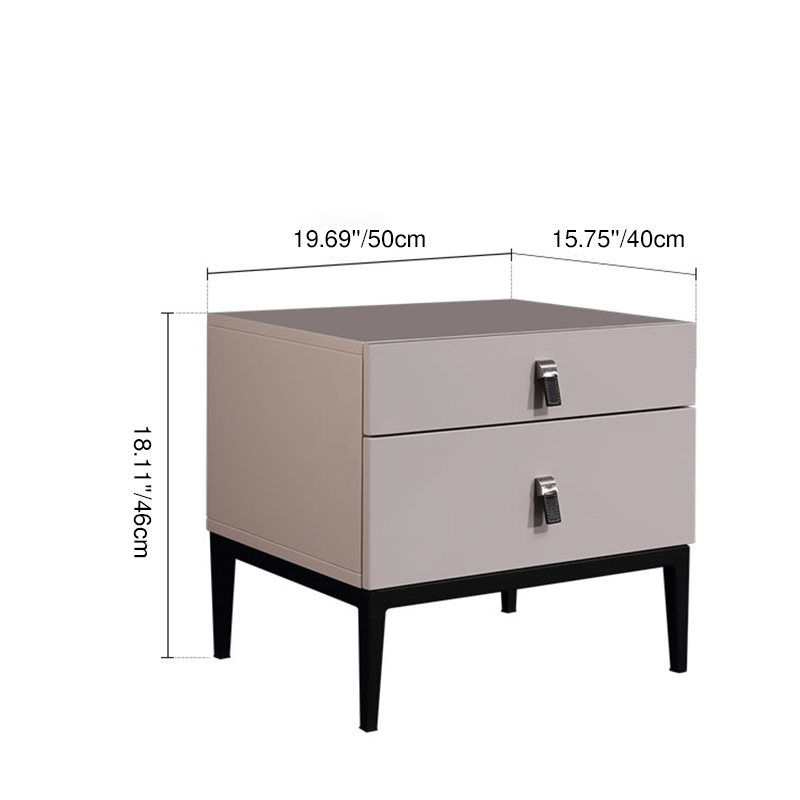 Compact Scandinavian Nightstand - Durable Eco-Friendly Material Bedside Table 2-Drawer For Bedroom