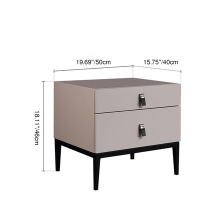 Compact Scandinavian Nightstand - Durable Eco-Friendly Material Bedside Table 2-Drawer For Bedroom
